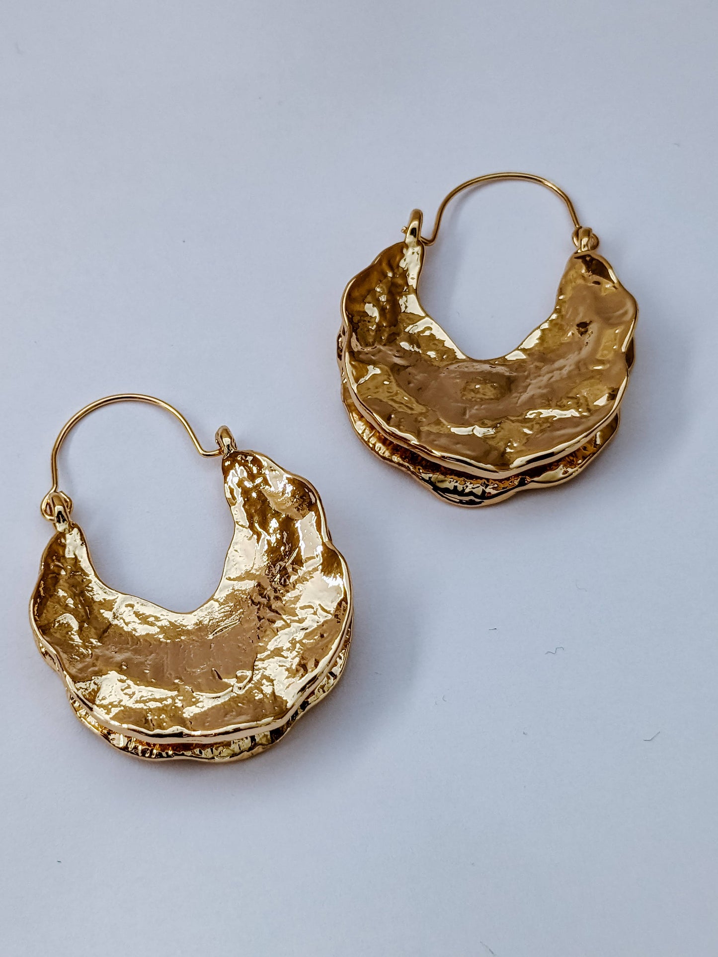 Irregular Fulani Chunky Hoop Earrings Silver/Gold