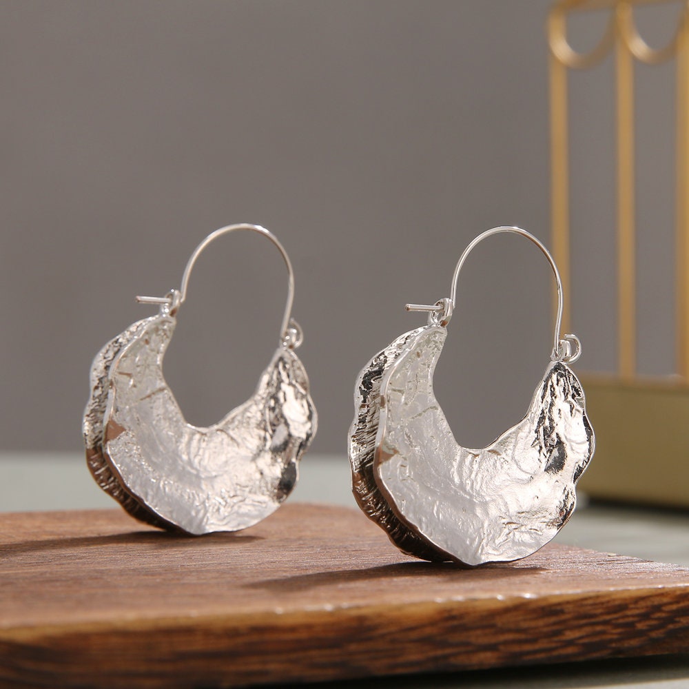 Silver filigree hoop on sale earrings