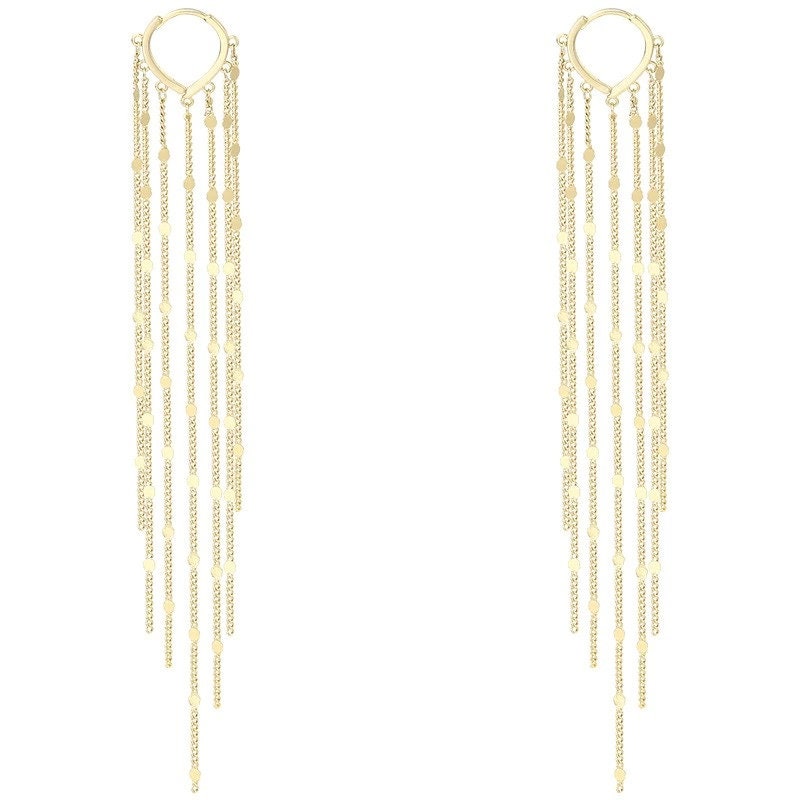 gold tassel drop earrings