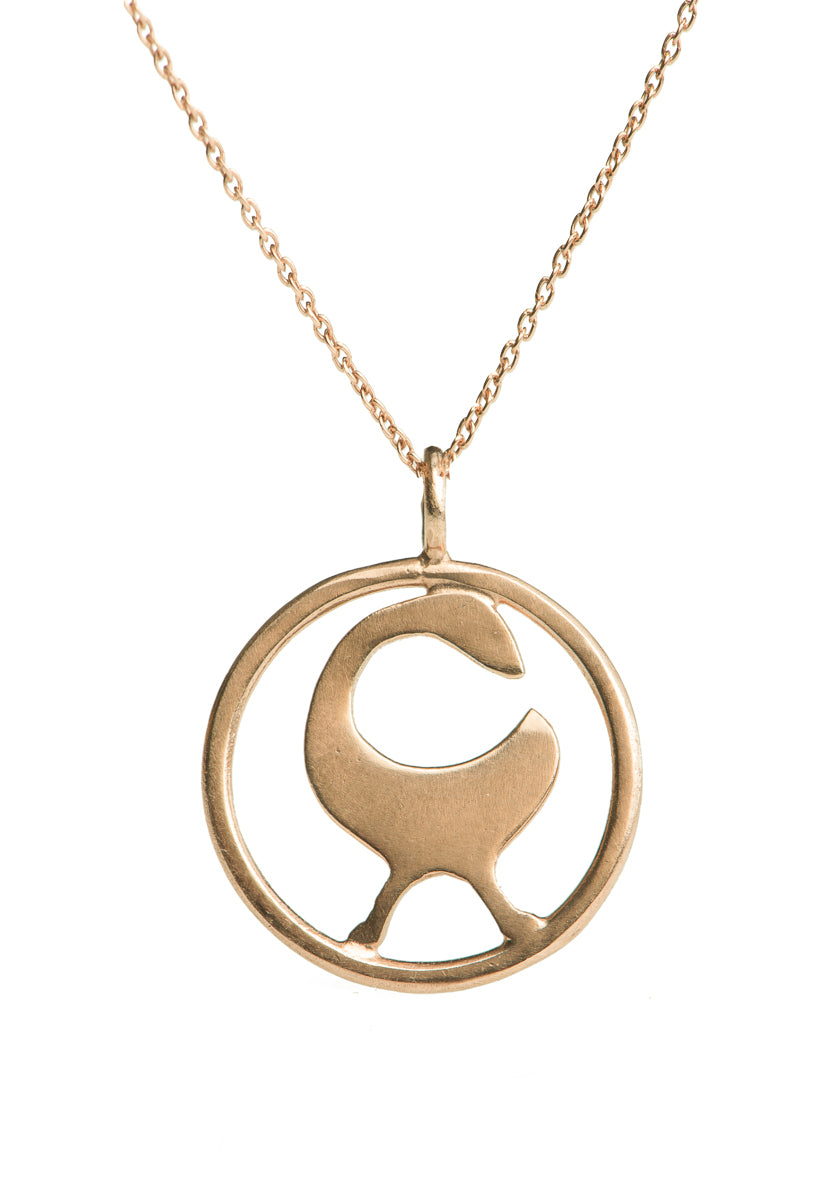 Gold Sankofa adinkra pendant